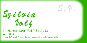 szilvia volf business card